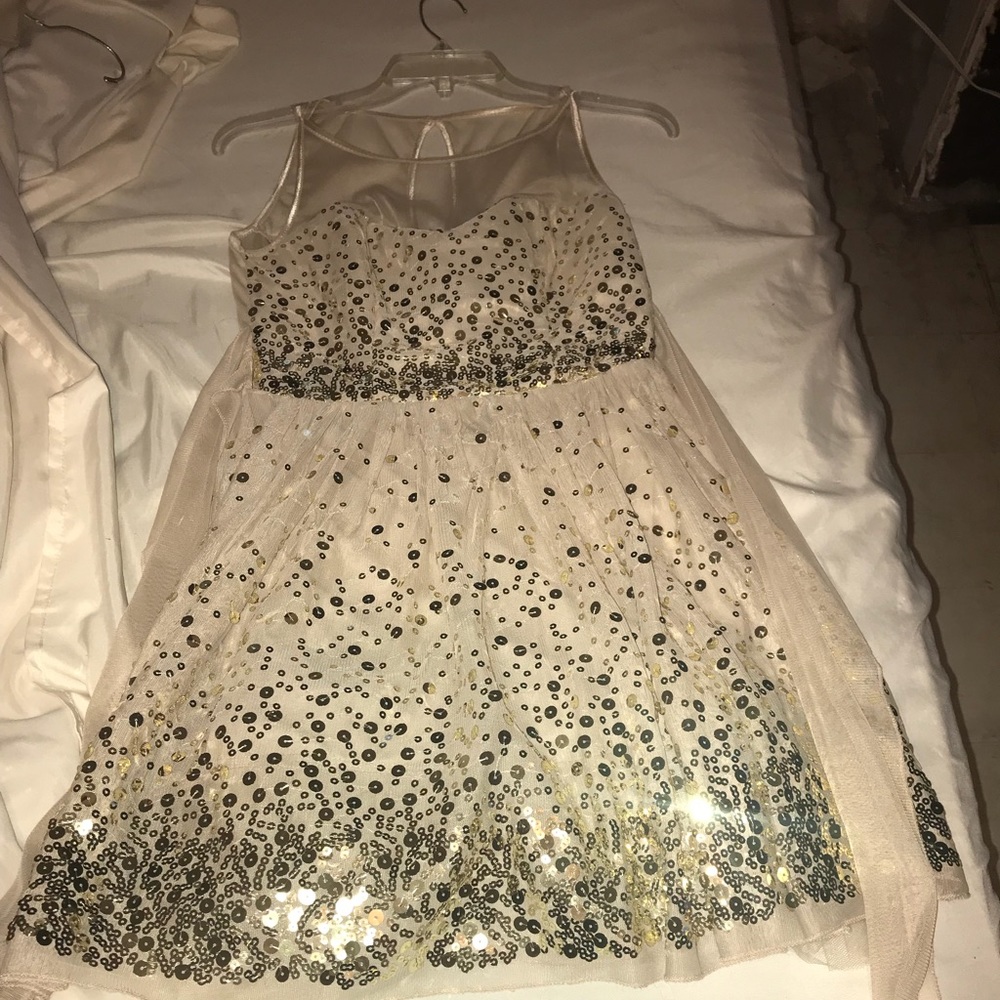 Gold sequin dress